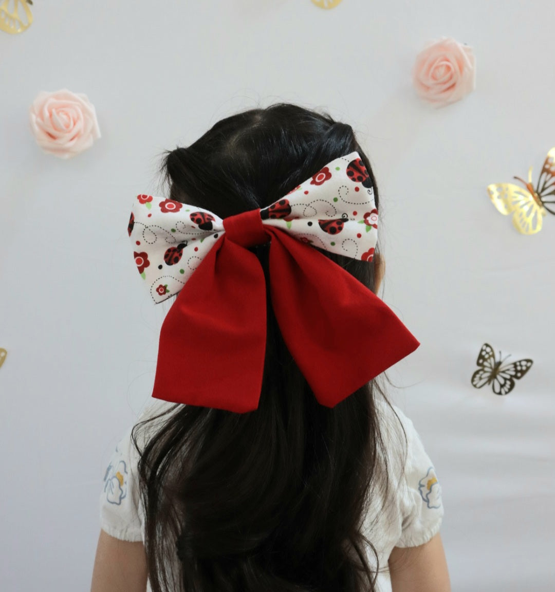Summer Ladybug Hair Bow