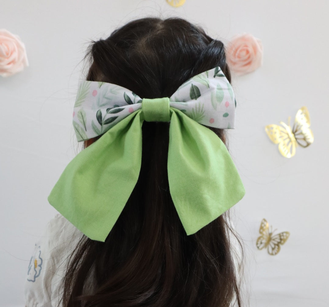 Summer Greenery Hair Bow