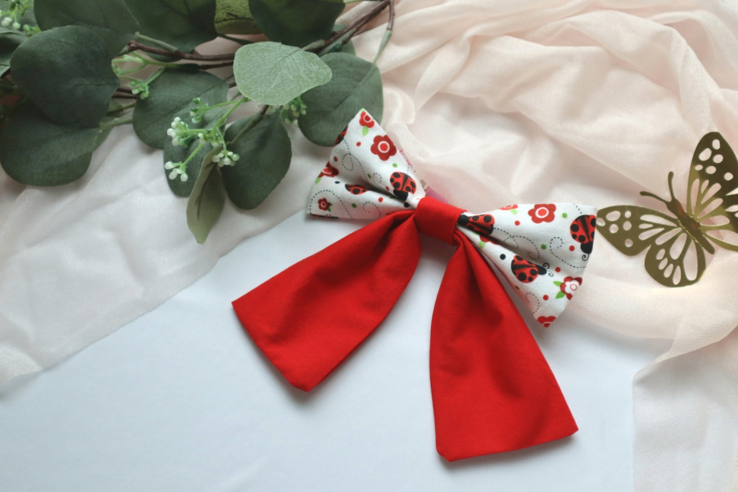 Summer Ladybug Hair Bow